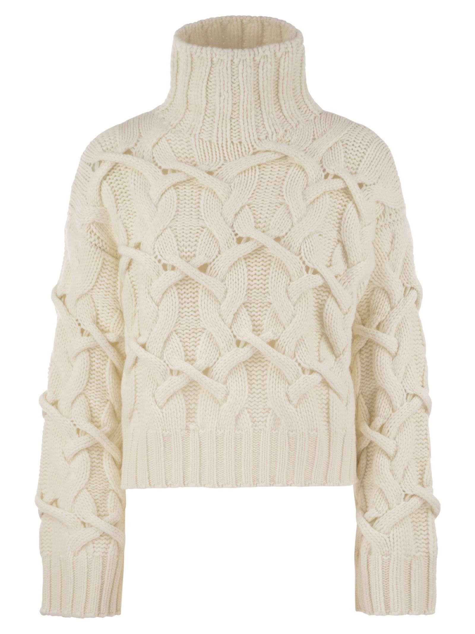 Brunello Cucinelli Women Braided High-Necked Cashmere Sweater