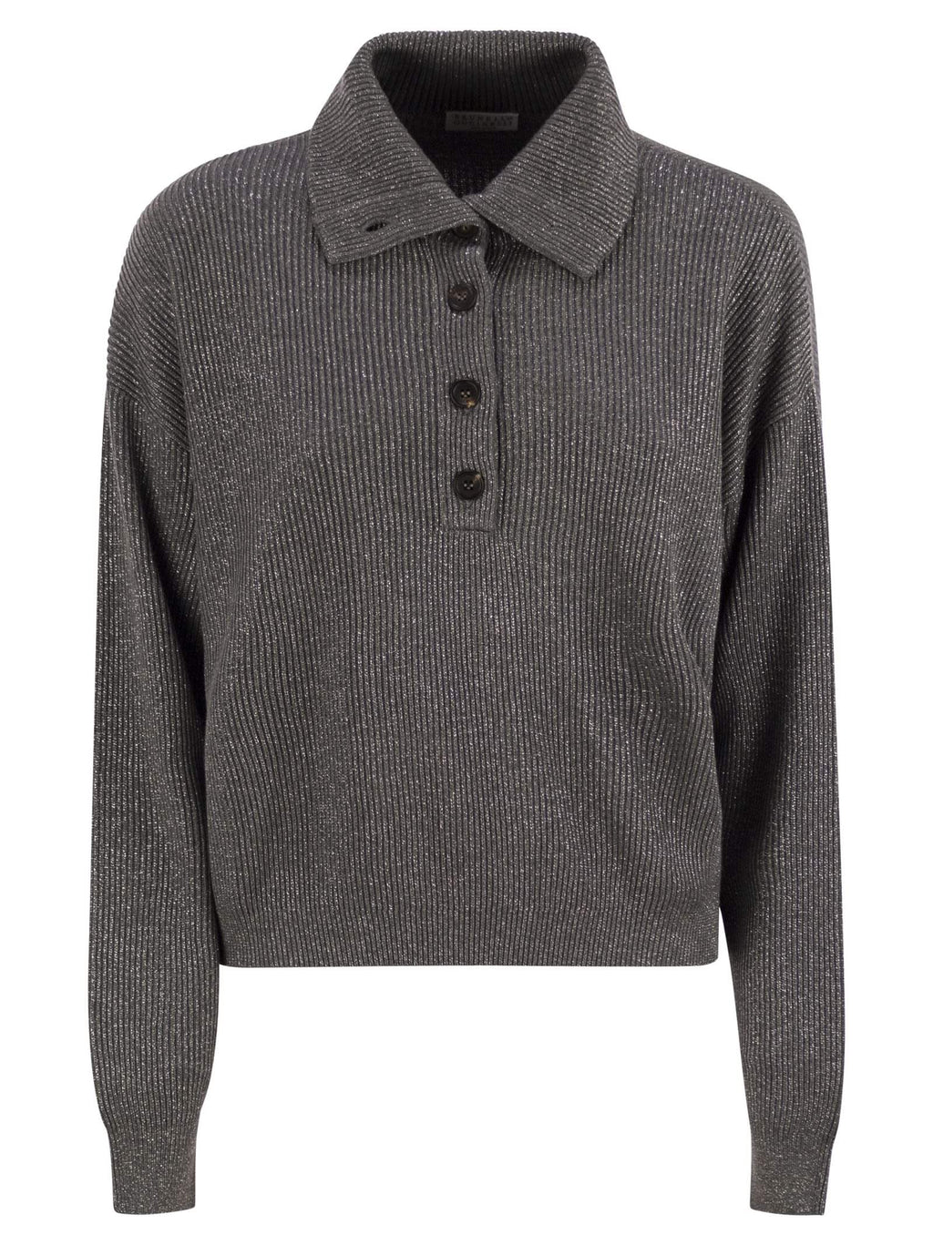 Brunello Cucinelli Women Cotton And Viscose Rib Knit High Collar