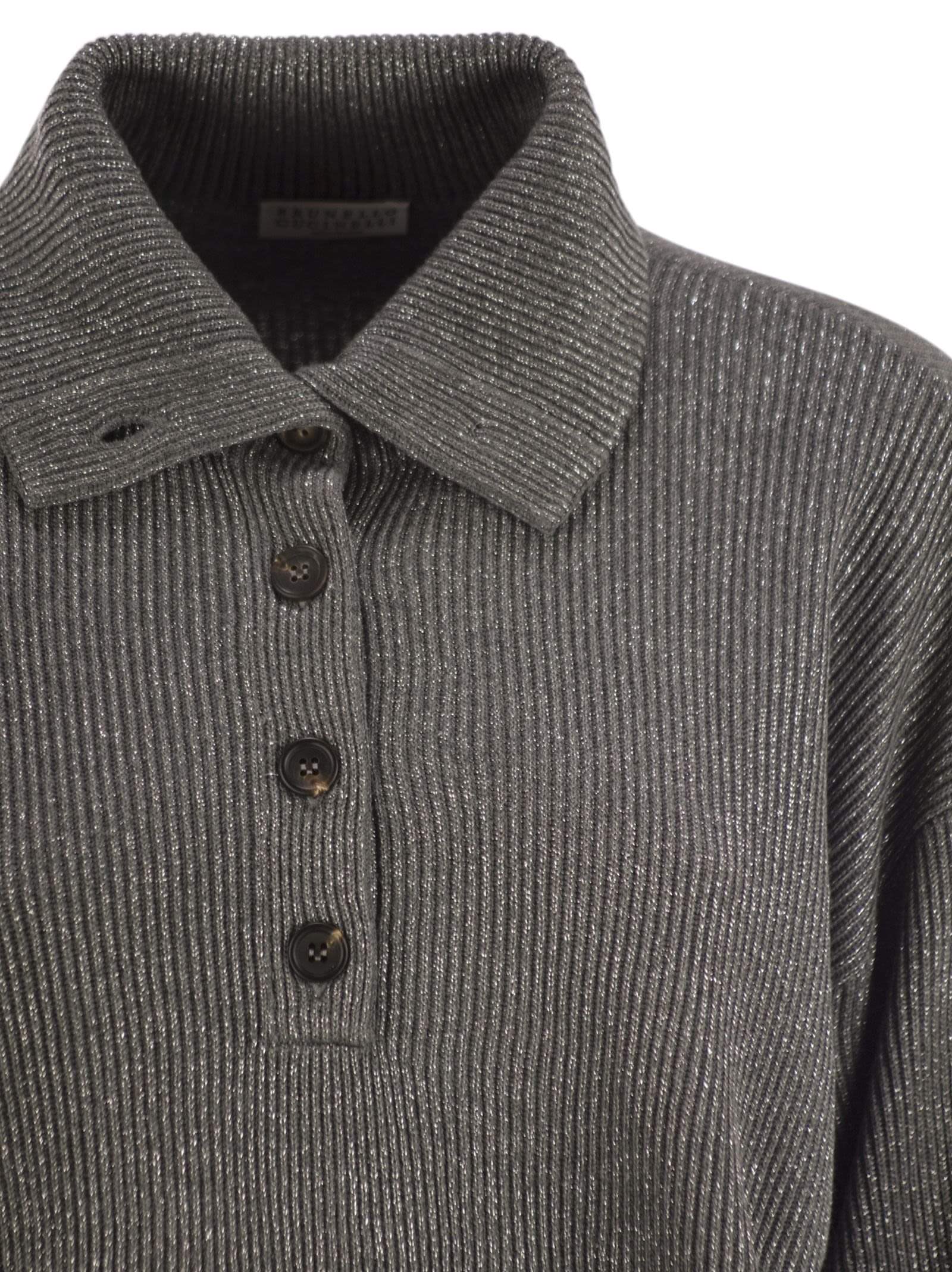 Brunello Cucinelli Women Cotton And Viscose Rib Knit High Collar