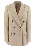 Brunello Cucinelli Women Viscose And Cotton Corduroy Jacket With Necklace