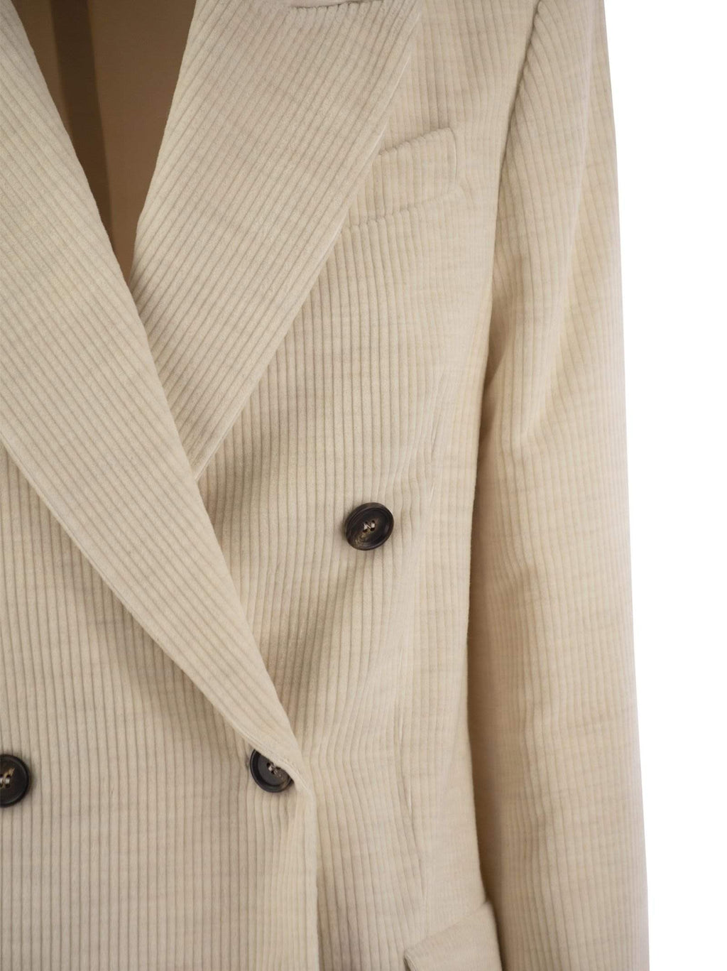 Brunello Cucinelli Women Viscose And Cotton Corduroy Jacket With Necklace