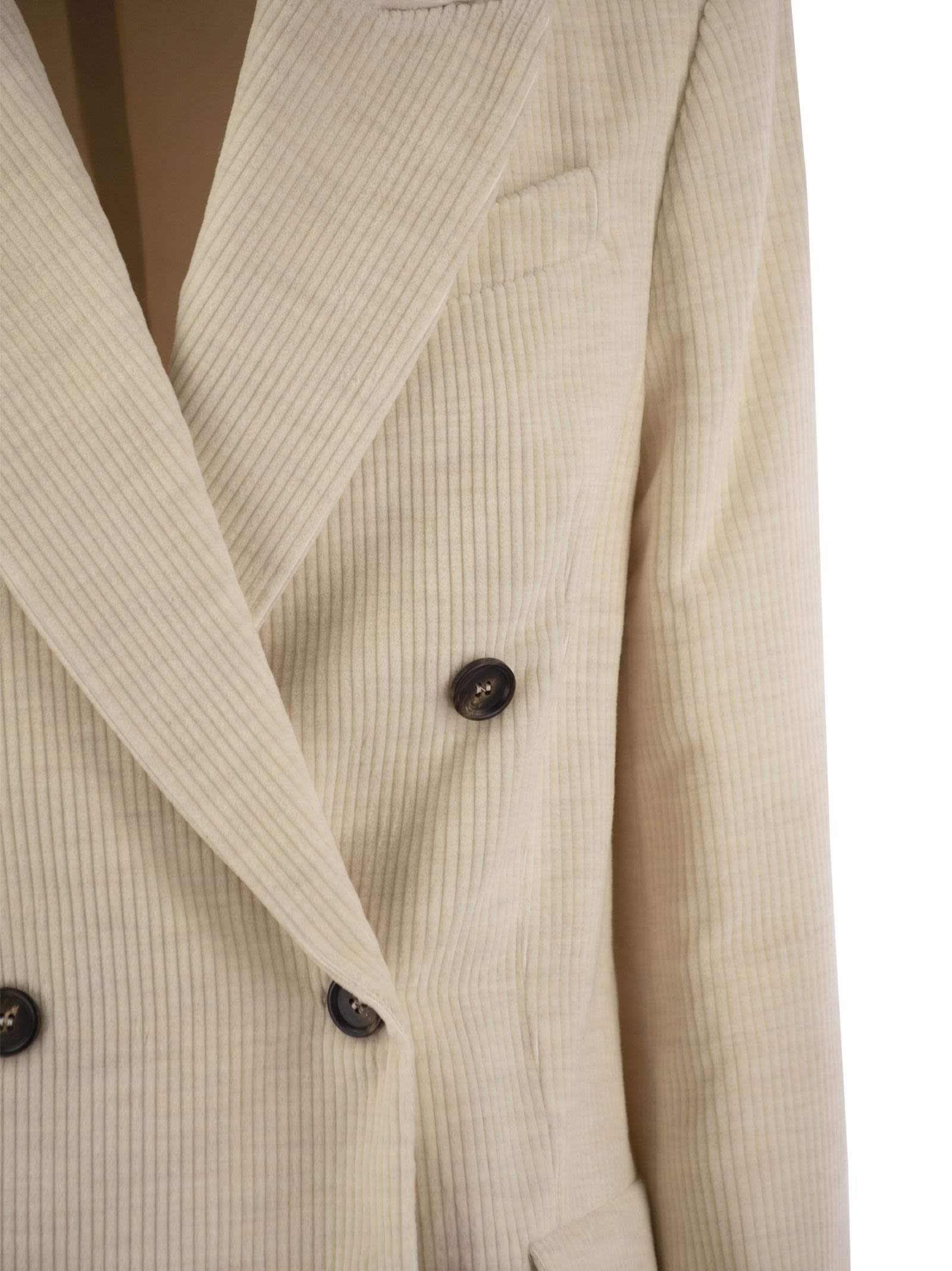 Brunello Cucinelli Women Viscose And Cotton Corduroy Jacket With Necklace