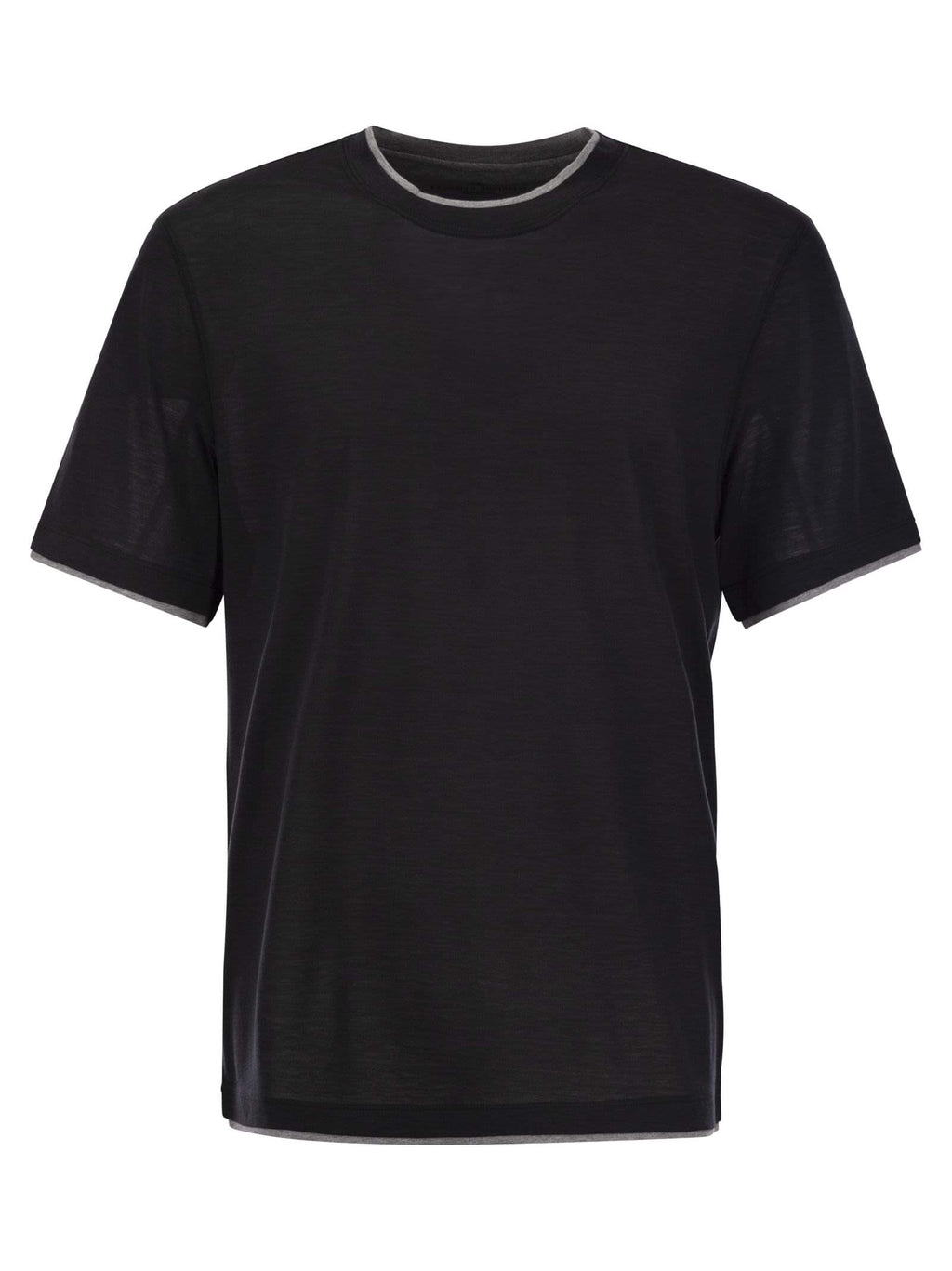 Brunello Cucinelli Men Silk And Cotton T-Shirt