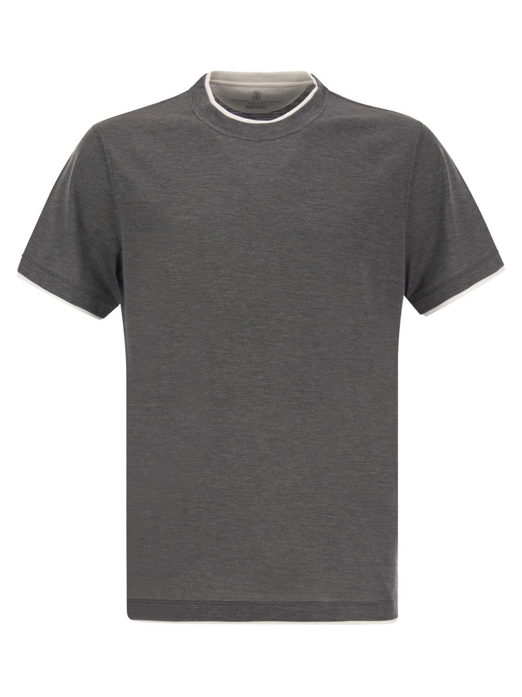 Brunello Cucinelli Men Silk And Cotton T-Shirt