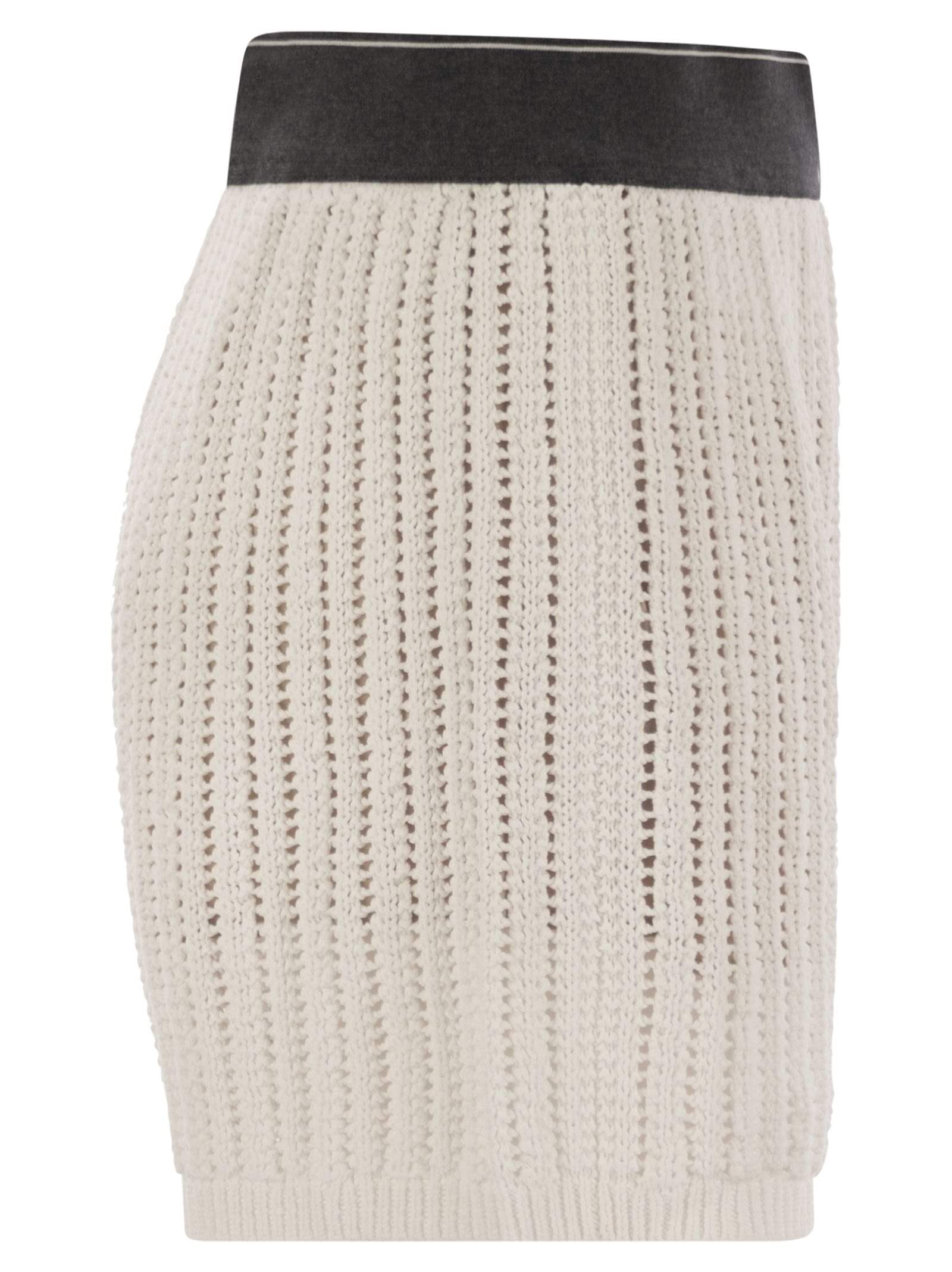 Brunello Cucinelli Women Cotton Net Knit Shorts