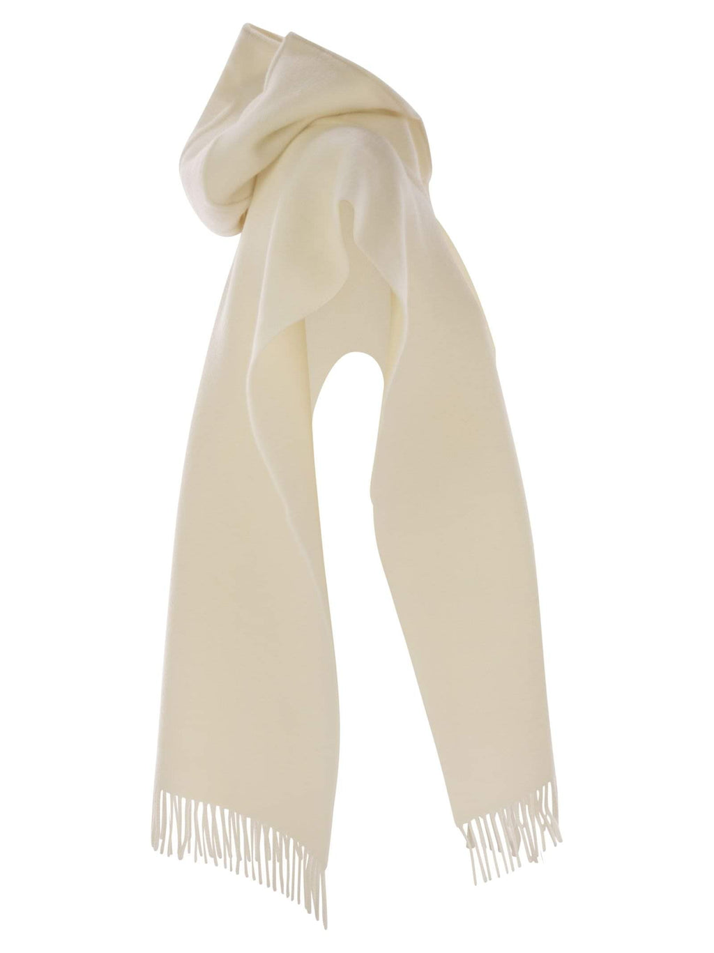 Brunello Cucinelli Women Double Knit Wool And Cashmere Poncho With Hood And Fringes
