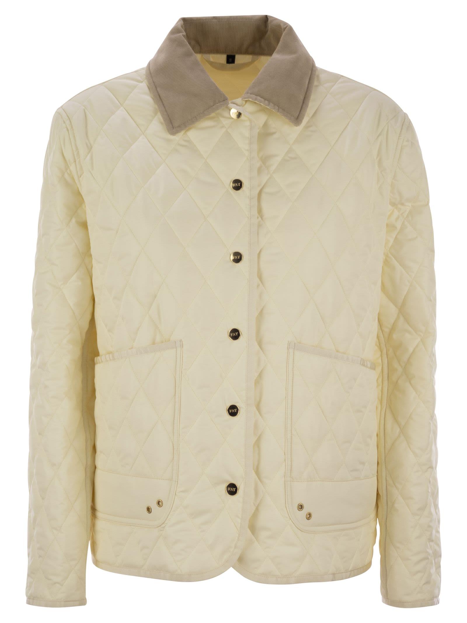 Fay Women Diamond Quilted Nylon Shirt Jacket