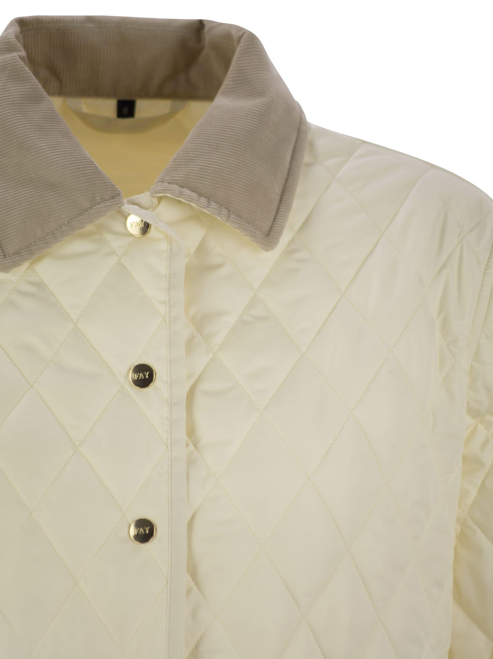 Fay Women Diamond Quilted Nylon Shirt Jacket