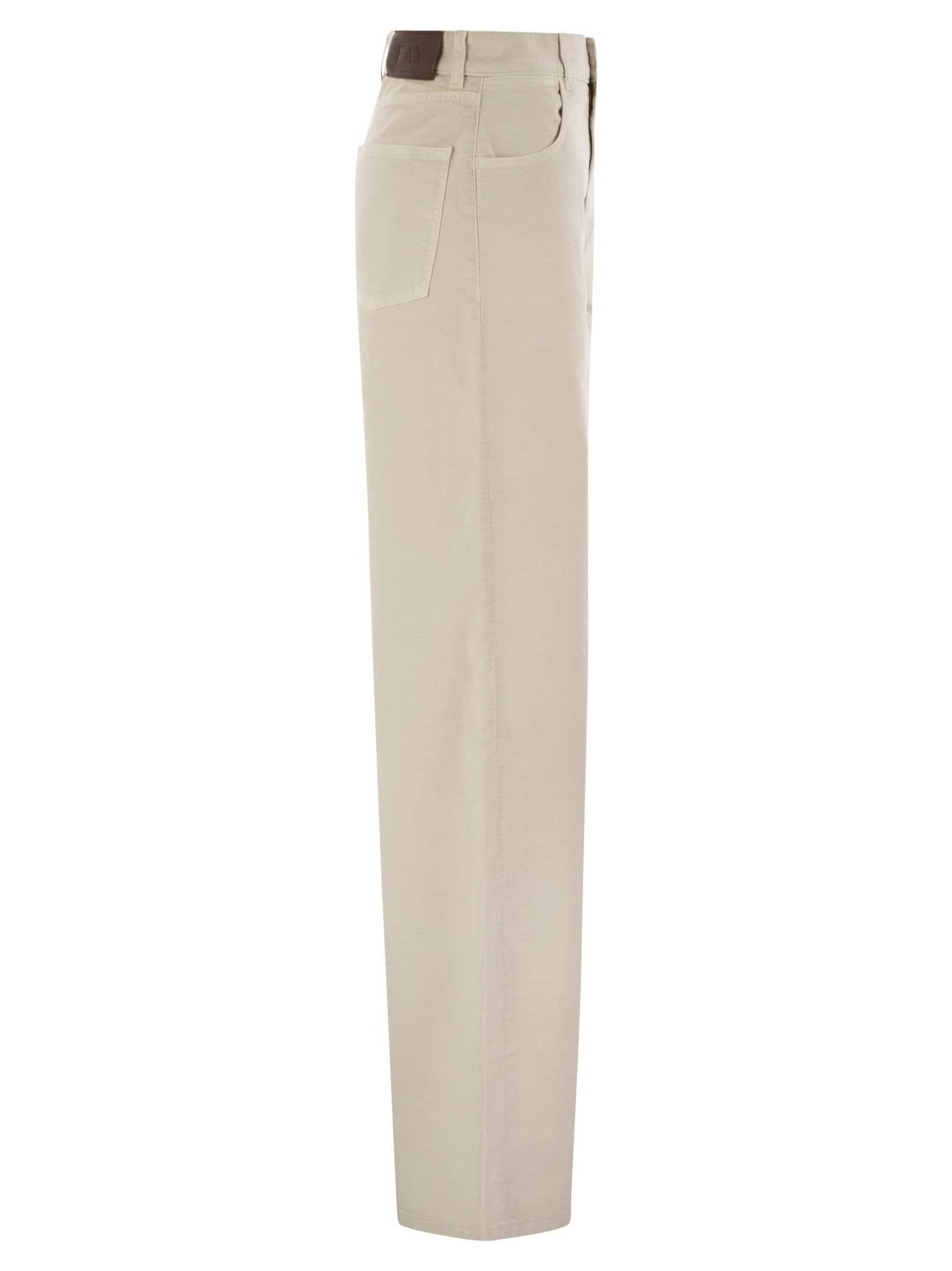 Fay Women 5-Pocket Trousers In Stretch Cotton Drill