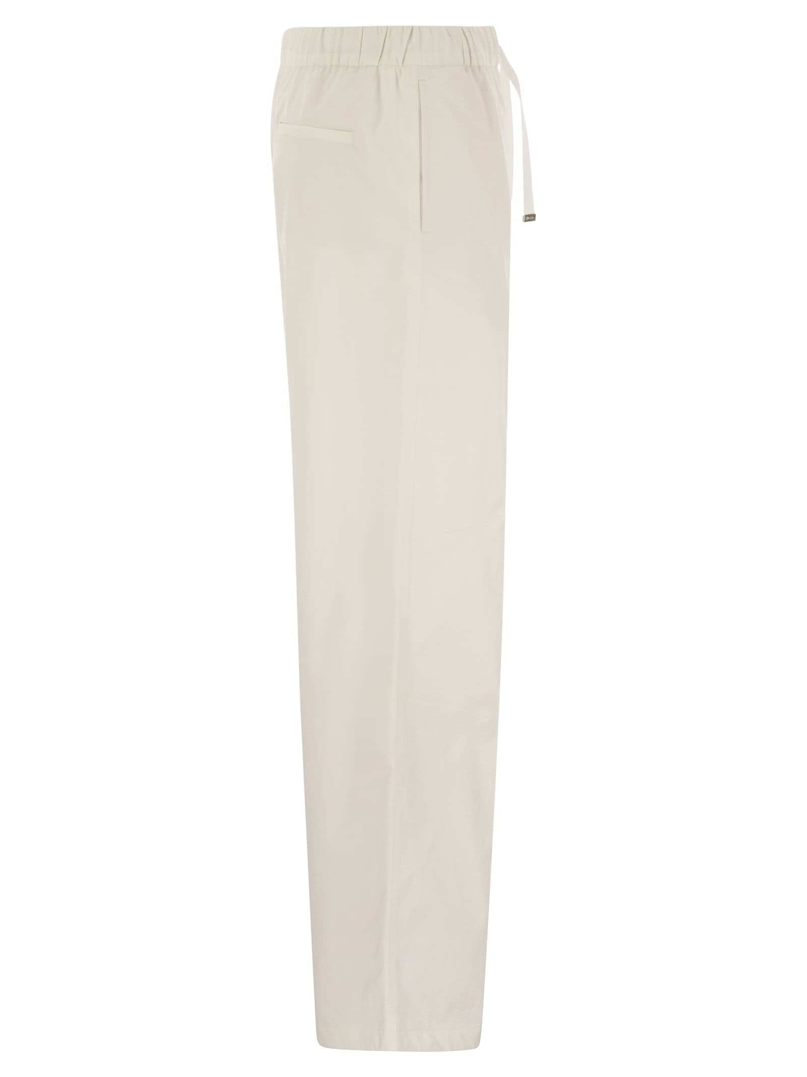 Herno Women Resort Cotton Trousers With Drawstring