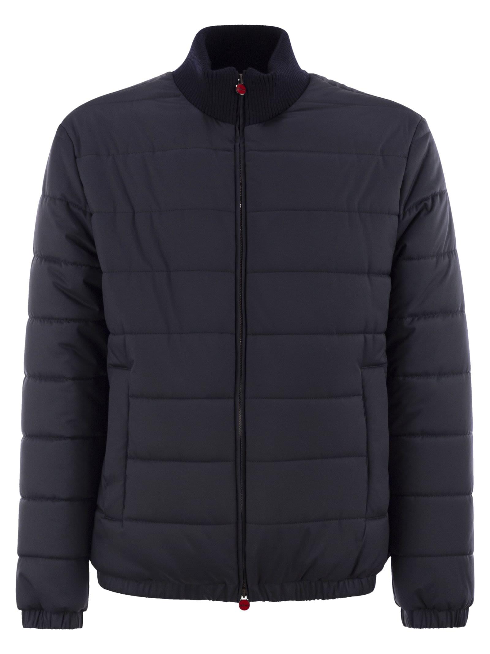 Kiton Men Technical Fabric Bomber Jacket