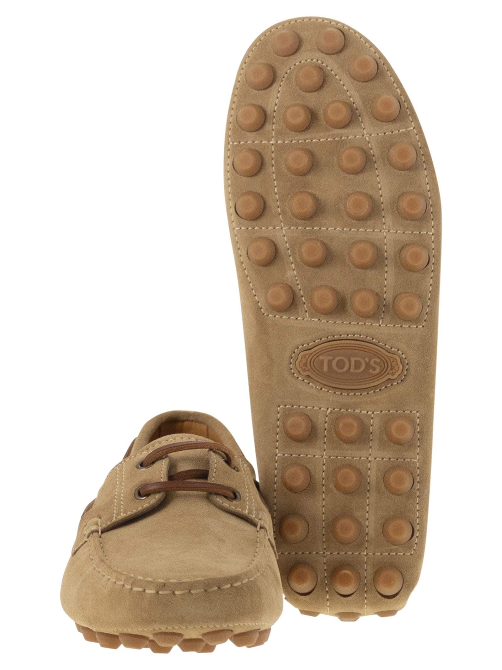 Tod's Men Rubber Bubble Suede Boat