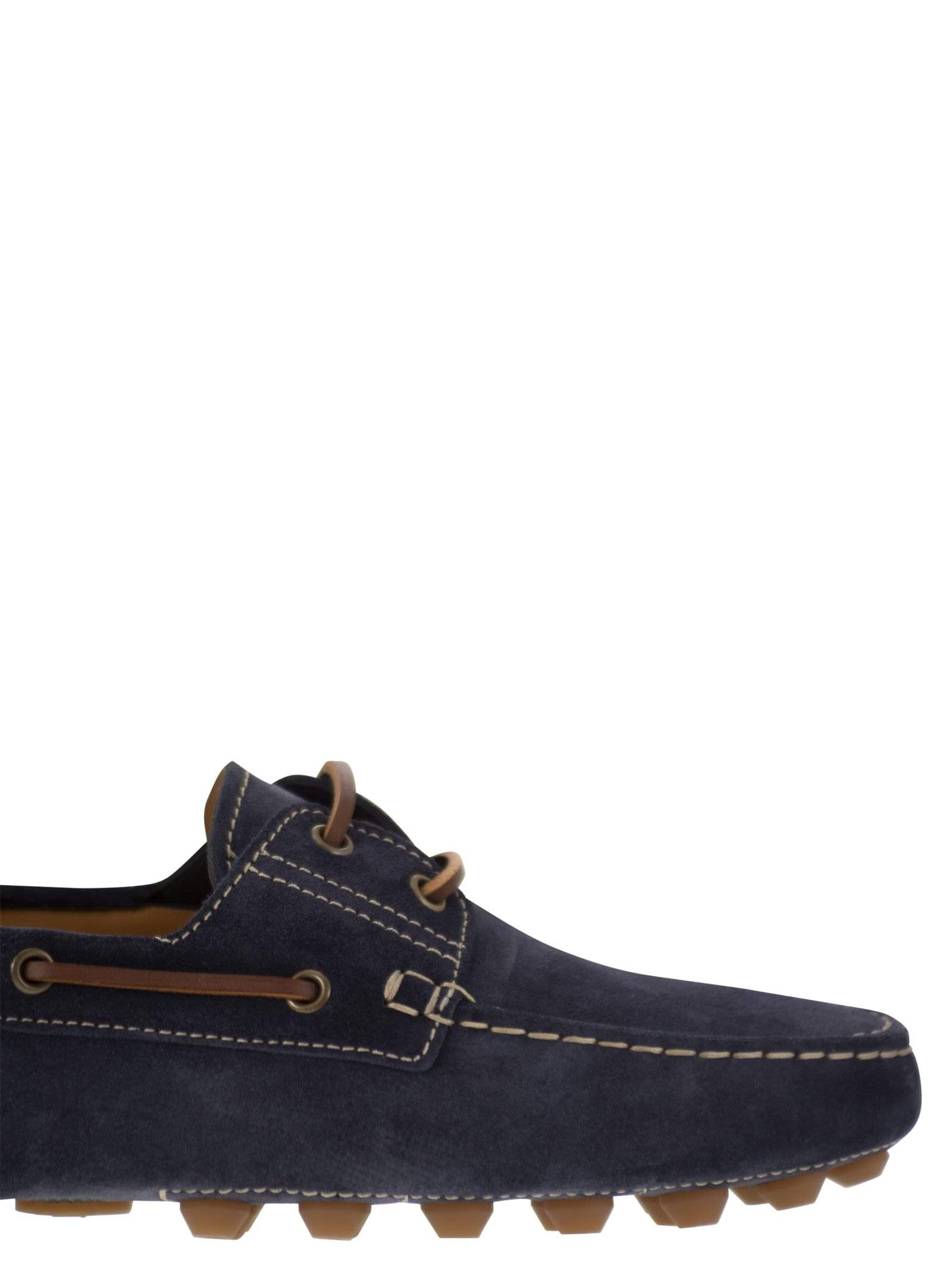 Tod's Men Rubber Bubble Suede Boat