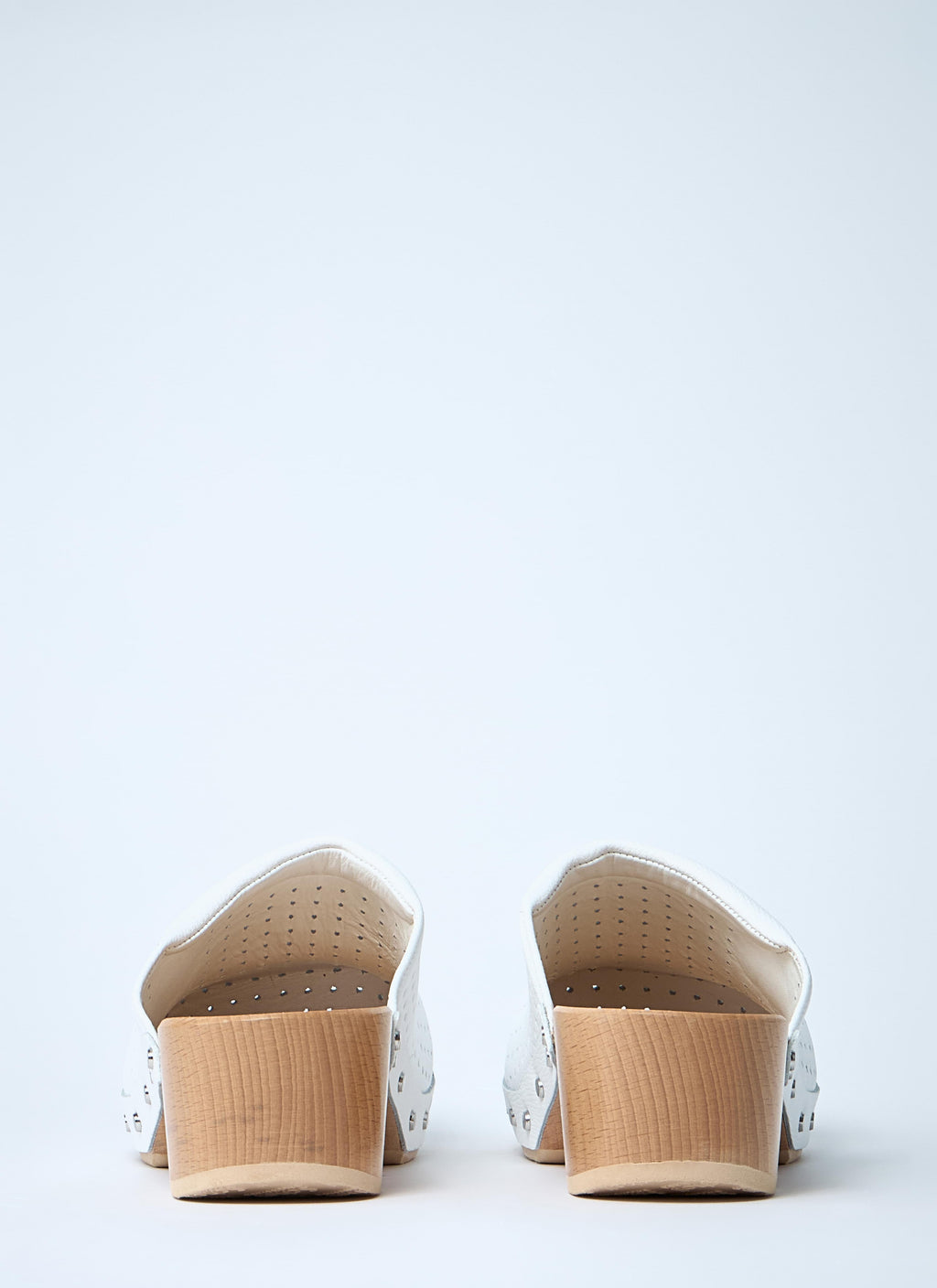 Balenciaga Women Perforated Heeled Clogs