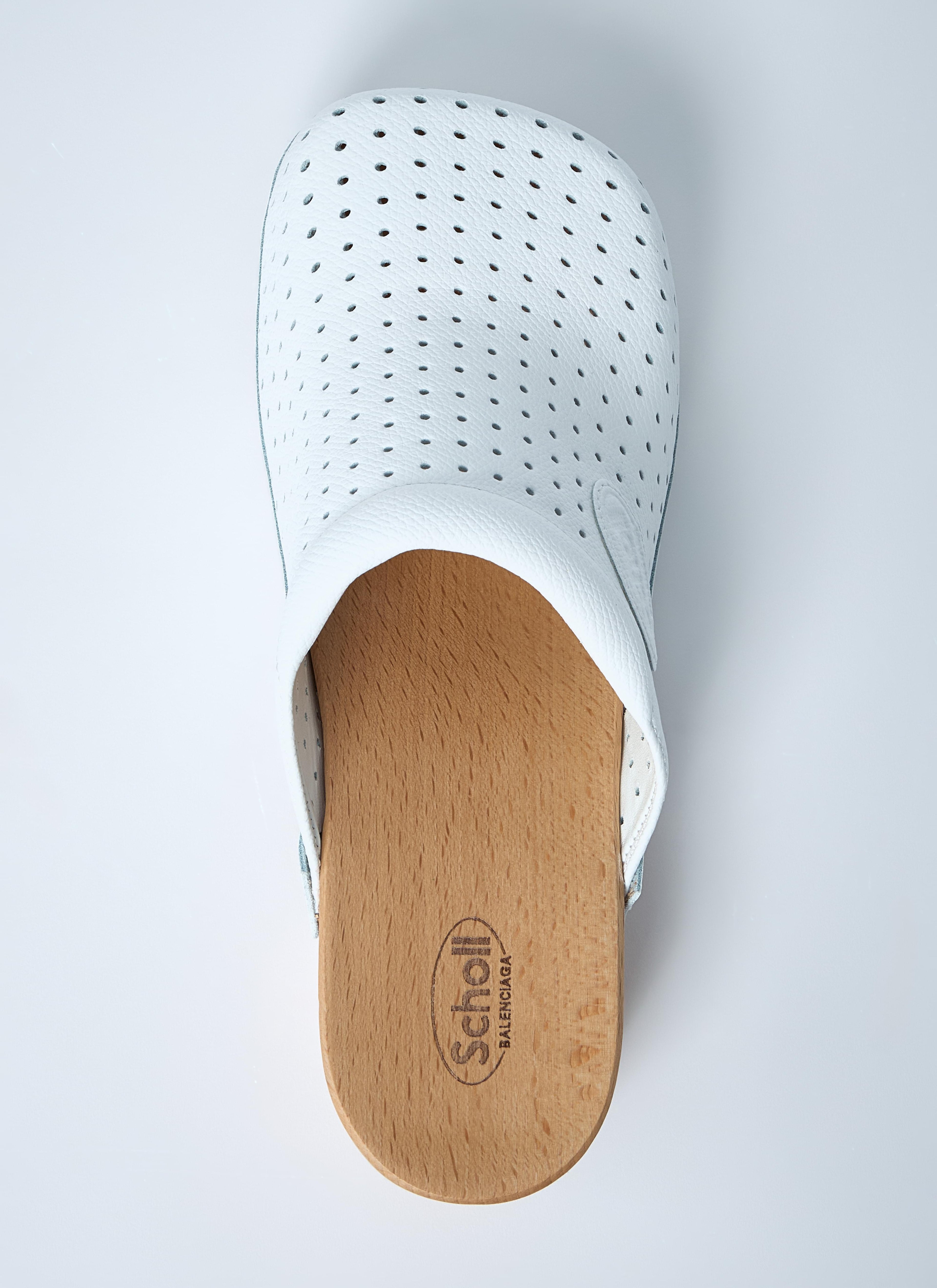 Balenciaga Women Perforated Heeled Clogs