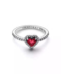 Crystal Stone Timeless Elevated Red Heart Ring