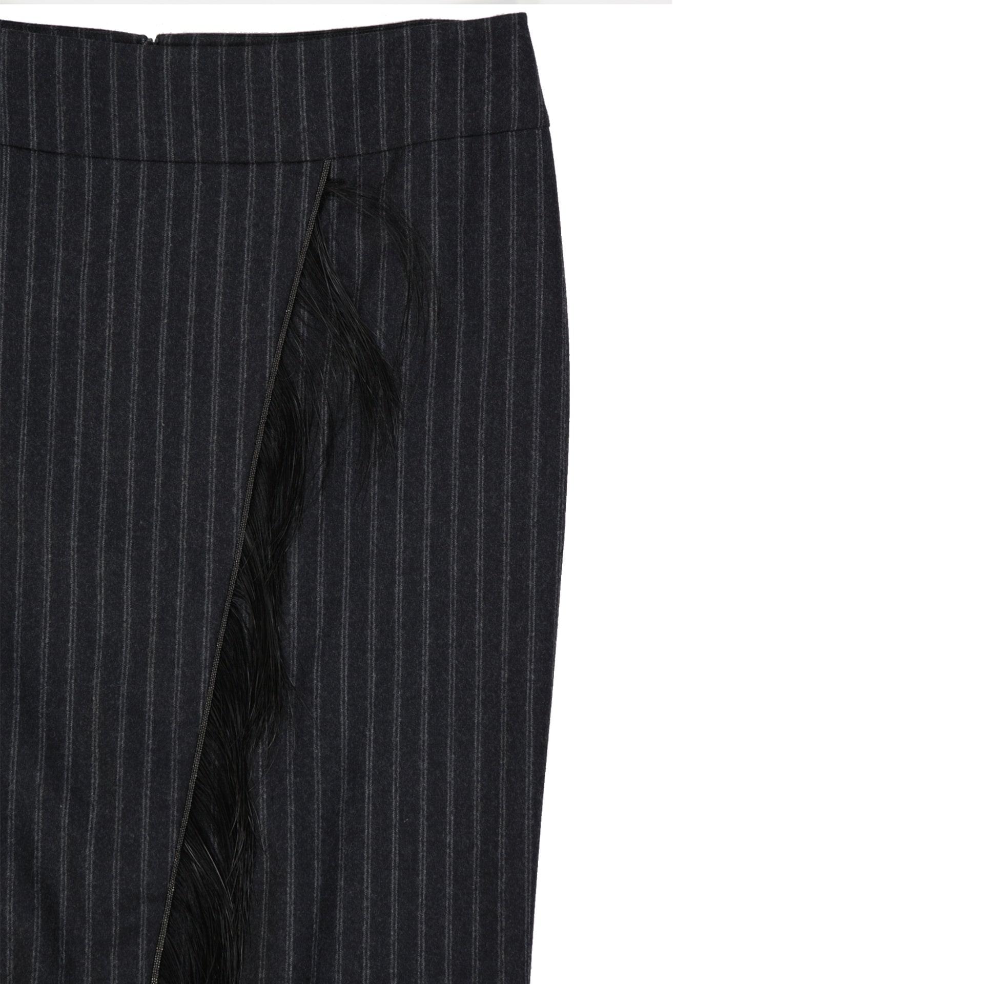 Brunello Cucinelli Wool Striped Skirt Women