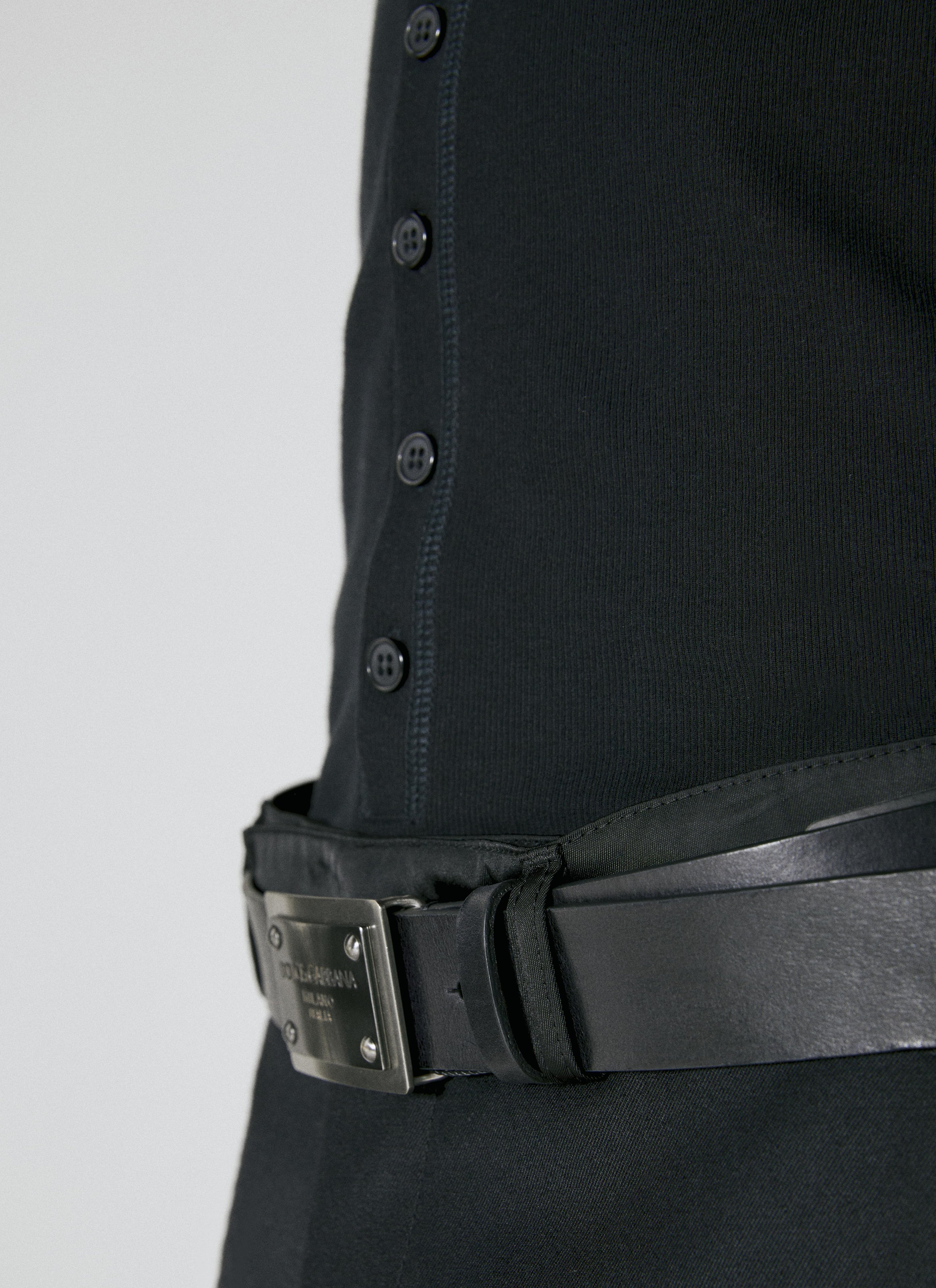 Dolce & Gabbana Men Logo Plaque Leather Belt
