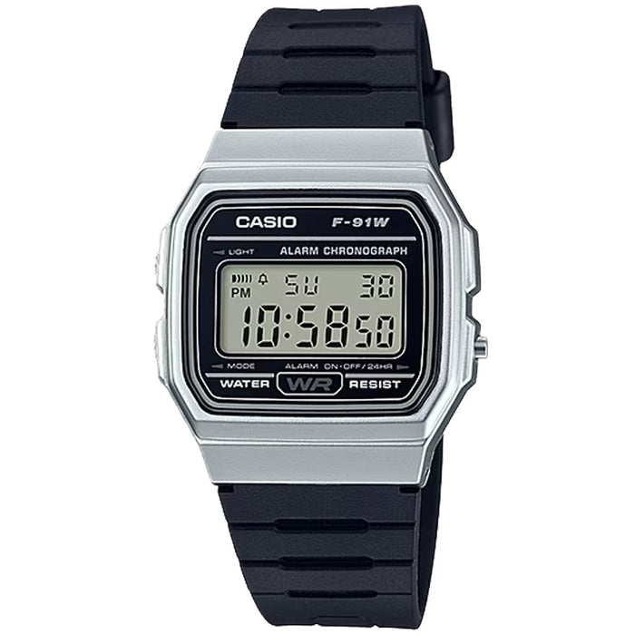 Casio Men's Classic Digital Watch with Silver Case - F-91WM-7ACF