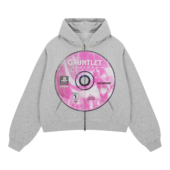Gauntlet Zip Up Cropped Boxy Hoodie