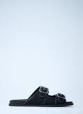 Gucci Men Gg Slide Sandals With Buckles