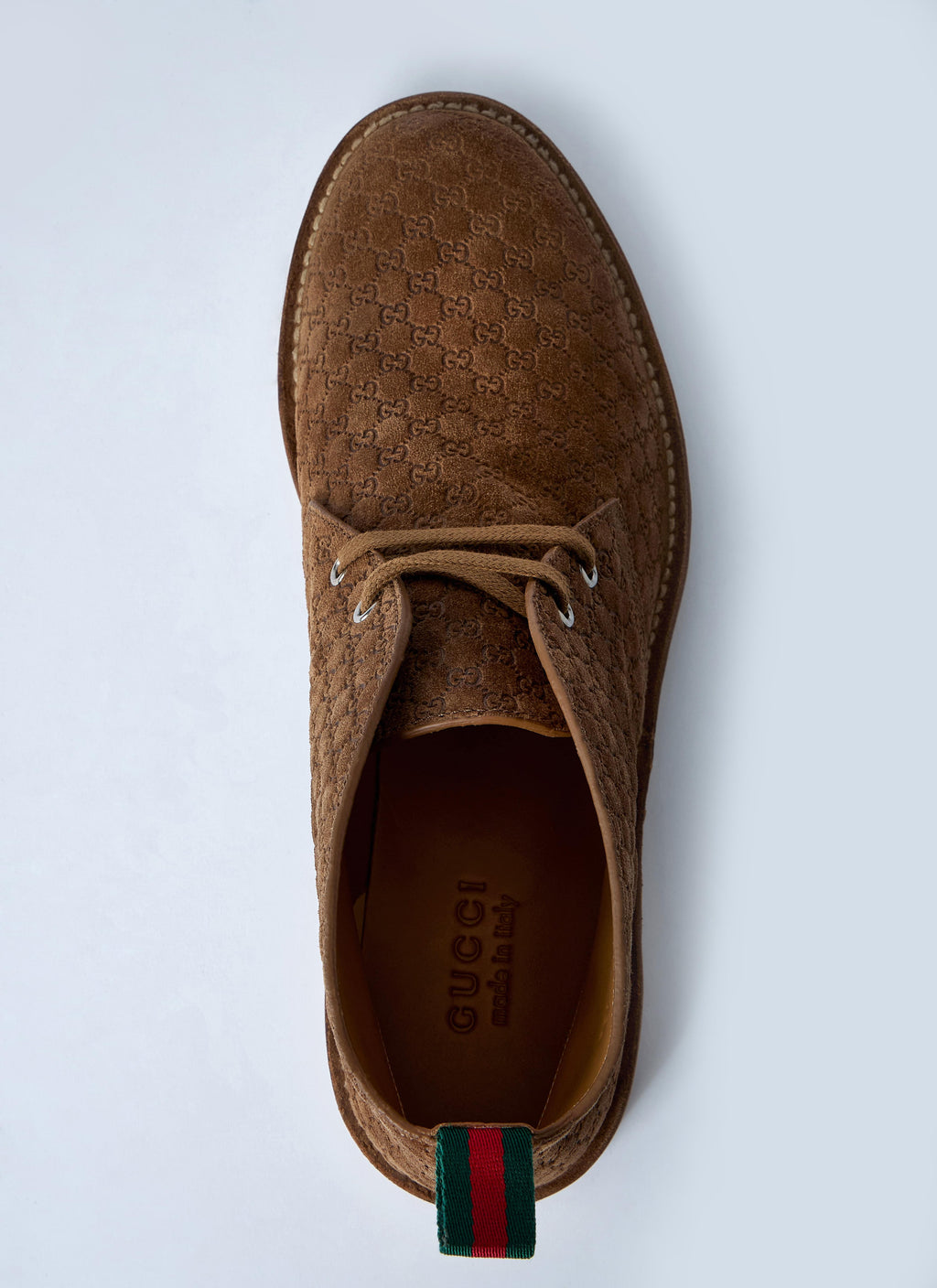 Gucci Men Gg Suede Boots