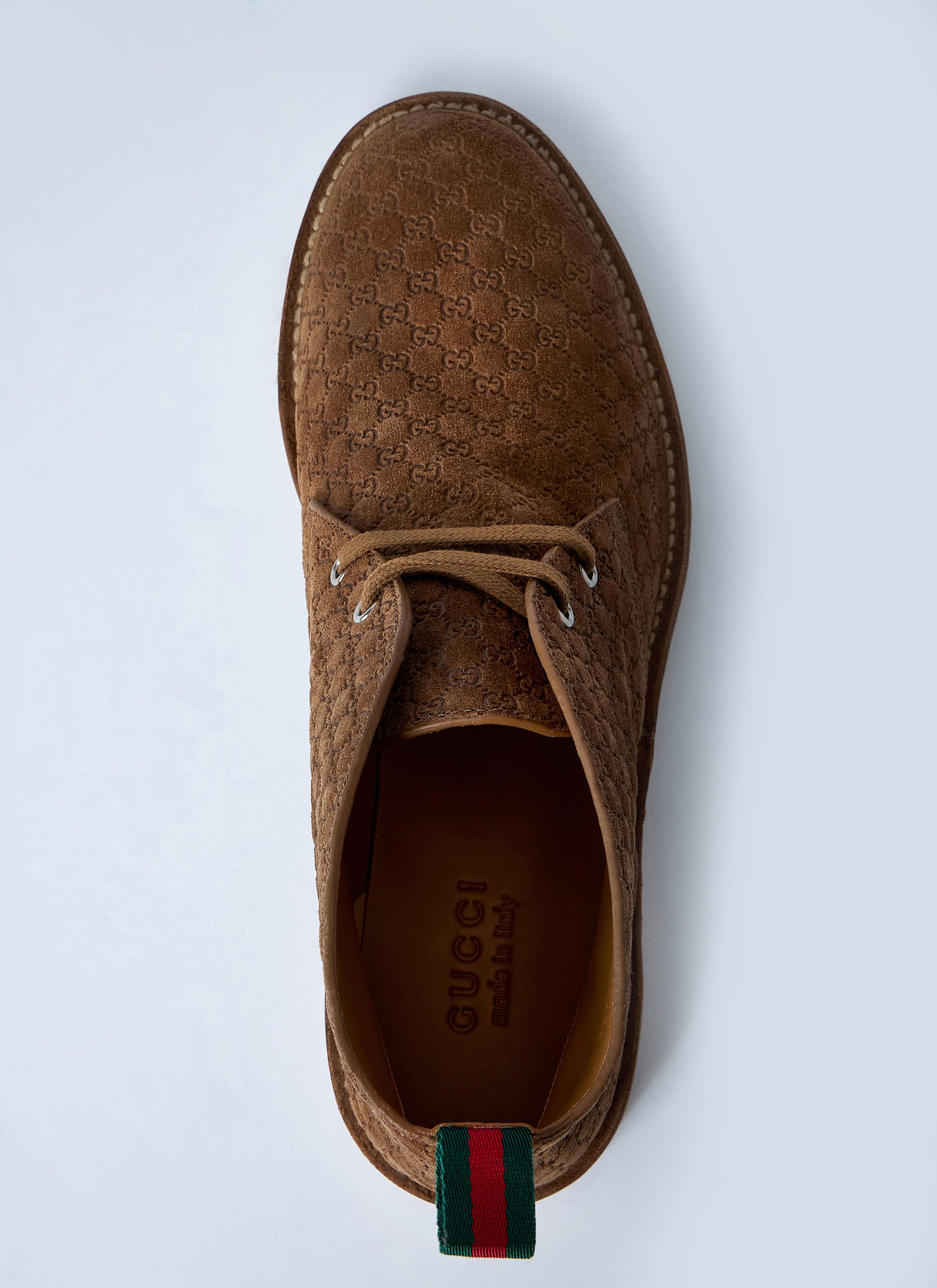 Gucci Men Gg Suede Boots