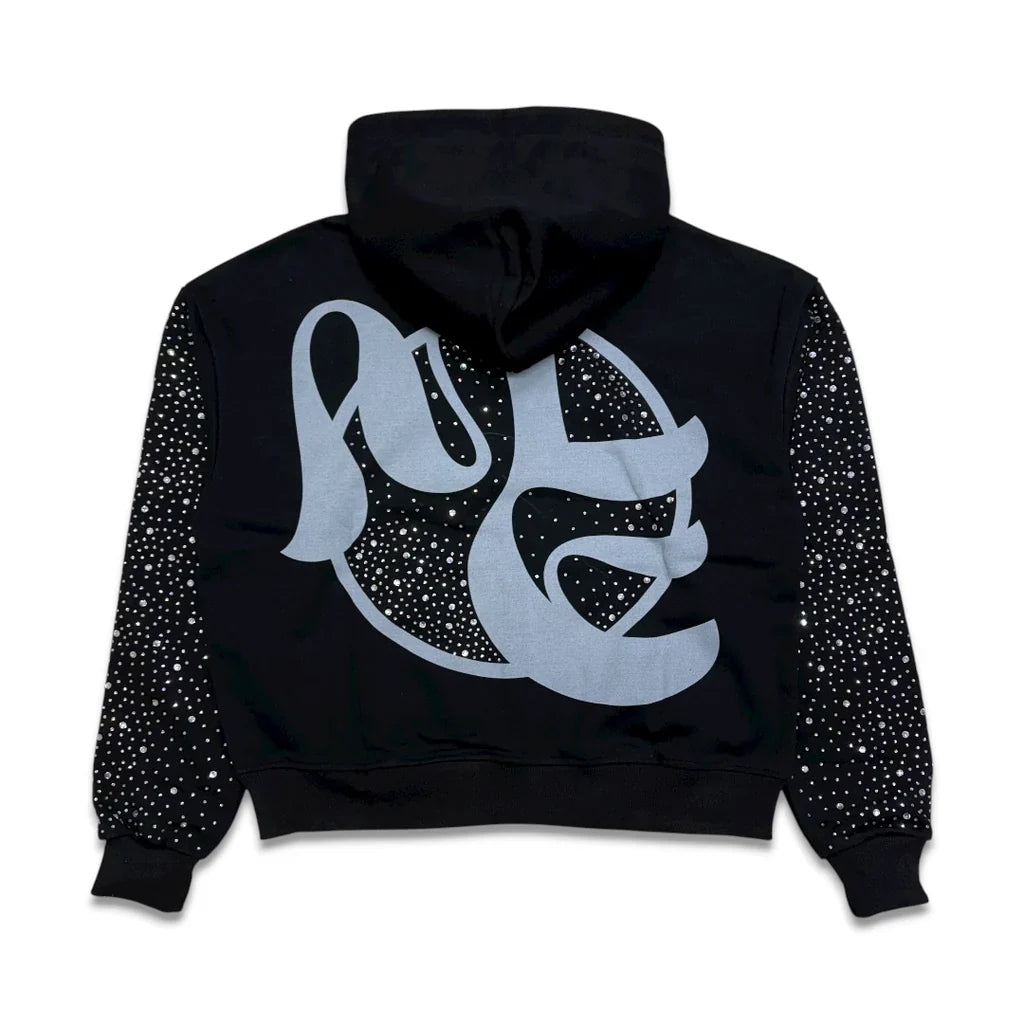 MIXED EMOTIONS Hoodie Angel Graphic Rhinestone