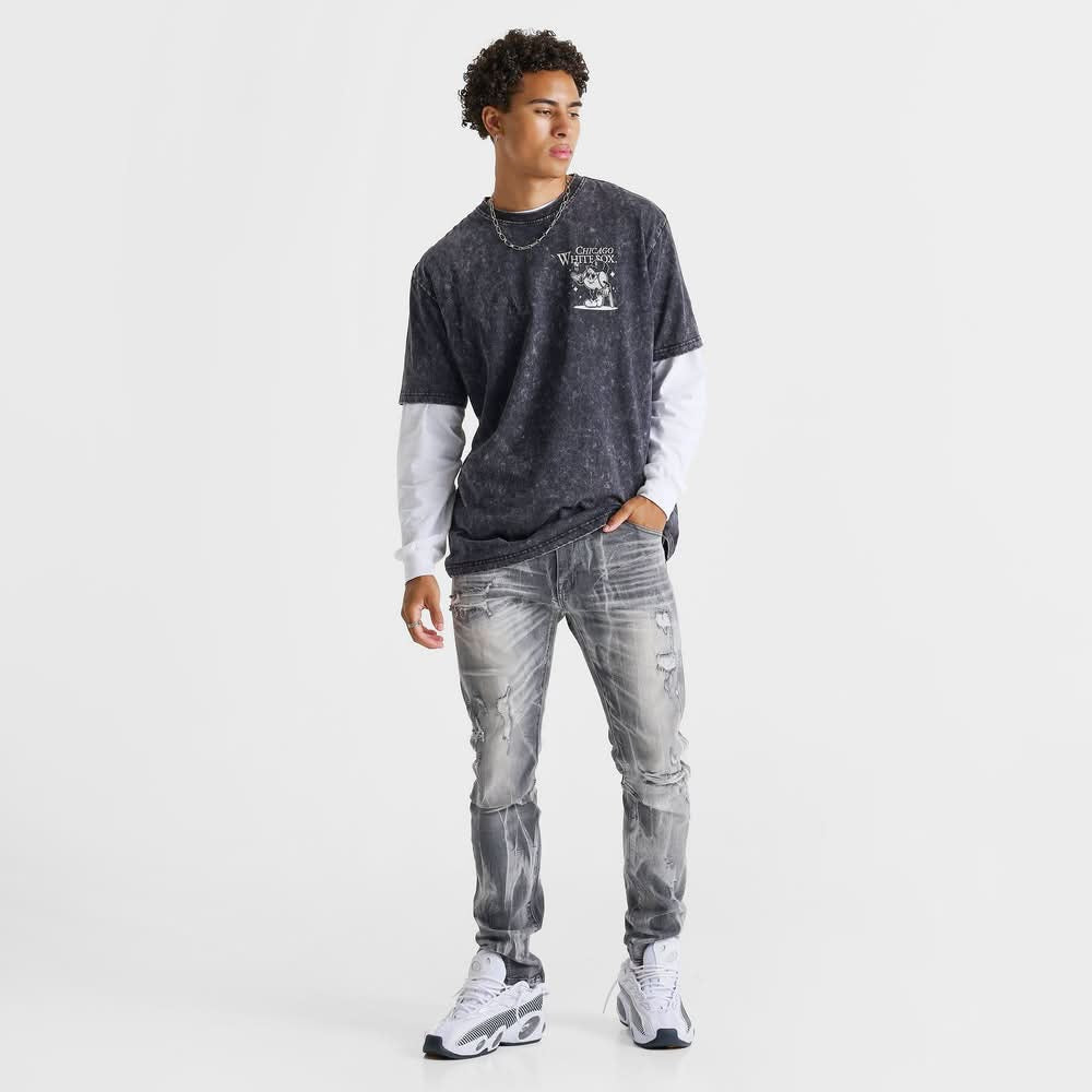 SRJP25508 HEAVY WHISKER EFFECT JEANS