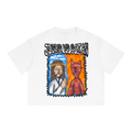Jesus Vs Satan Streetwear Tee Y2k T-Shirt White Boxy Cropped 250GSM Summer Short Sleeve Crew Neck