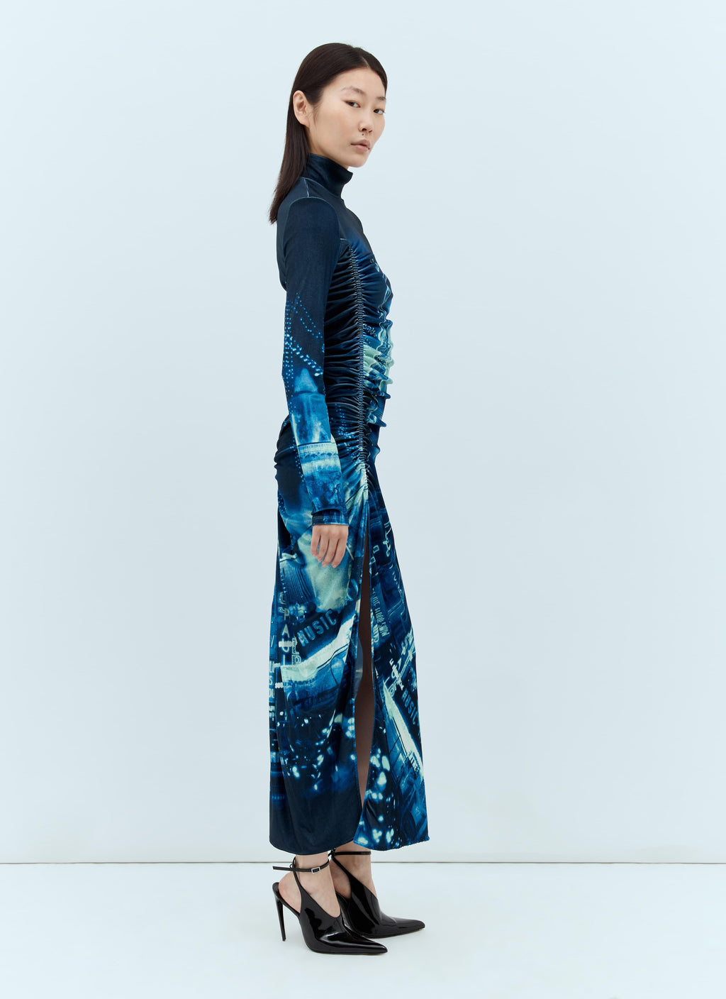Jean Paul Gaultier Women Pigalle Gathered Velvet Dress