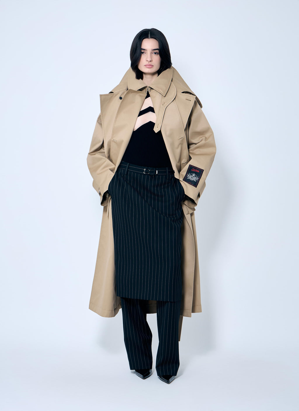 Jean Paul Gaultier Women Rib Sweater With Transparent Panels