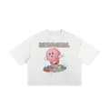 Kirby Vintage Streetwear Shirt Y2K Frayed Boxy Tee White Pink Cotton 250 GSM Distressed All Over