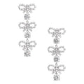 Self Portrait Women Micro Bow Crystal Tiered Earrings