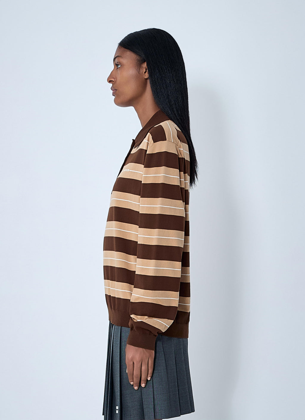 Miu Miu Women Cotton Striped Polo Shirt