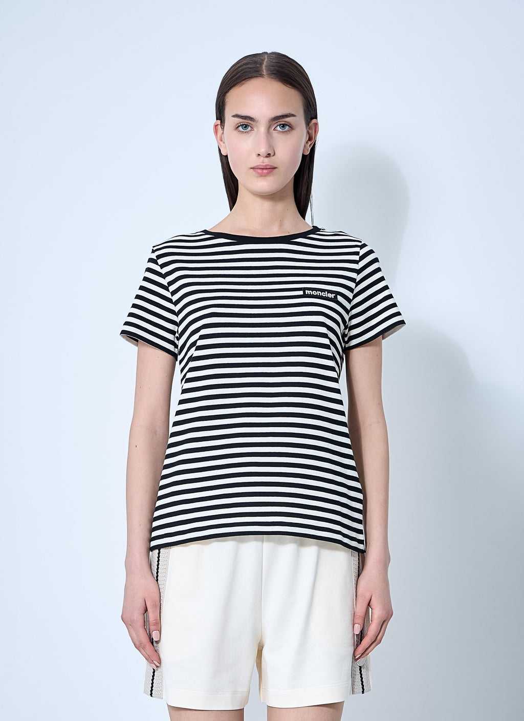 Moncler Women Striped Logo Motif T-Shirt