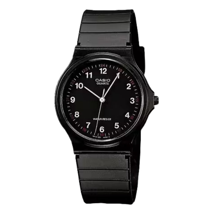 Casio Men’s Black Dial Black Resin Lightweight Analog Wristwatch - MQ-24-1B