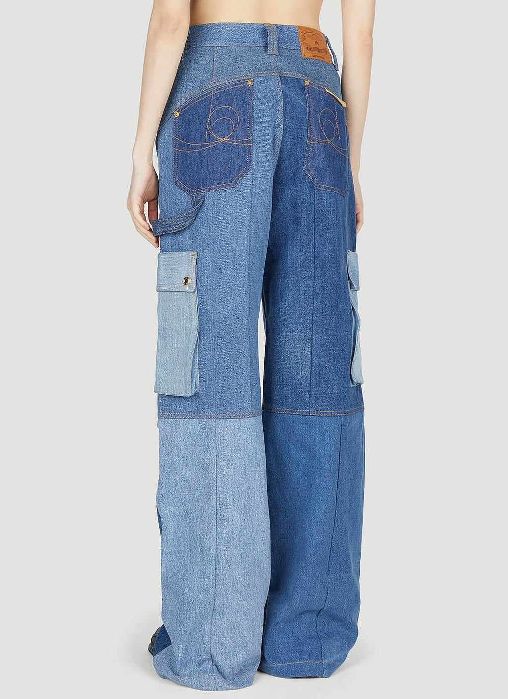 Marine Serre Women Panel Cargo Jeans