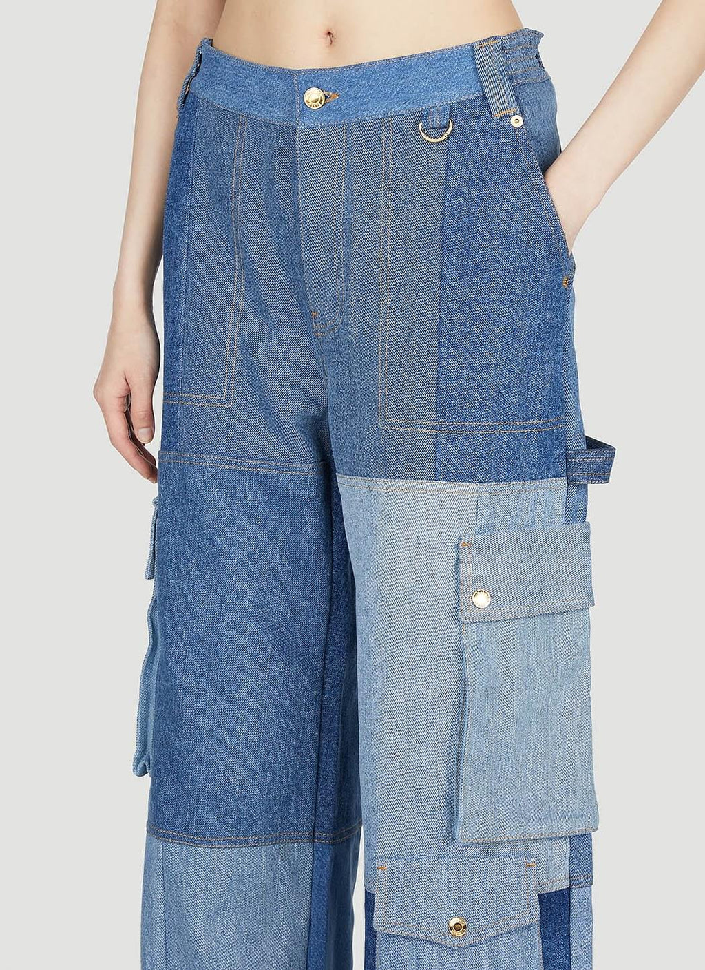 Marine Serre Women Panel Cargo Jeans