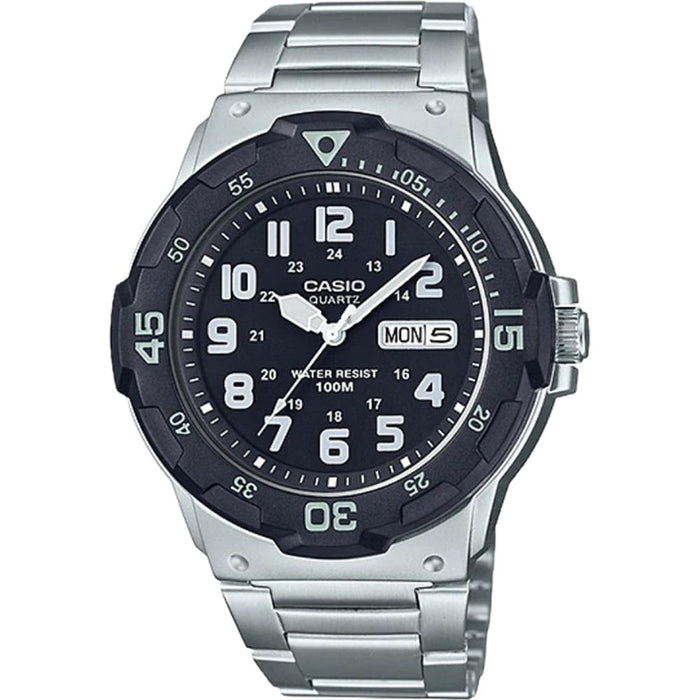 Casio Men's Stainless Steel Water-Resistant Analog Watch with Black Dial - MRW-200HD-1B