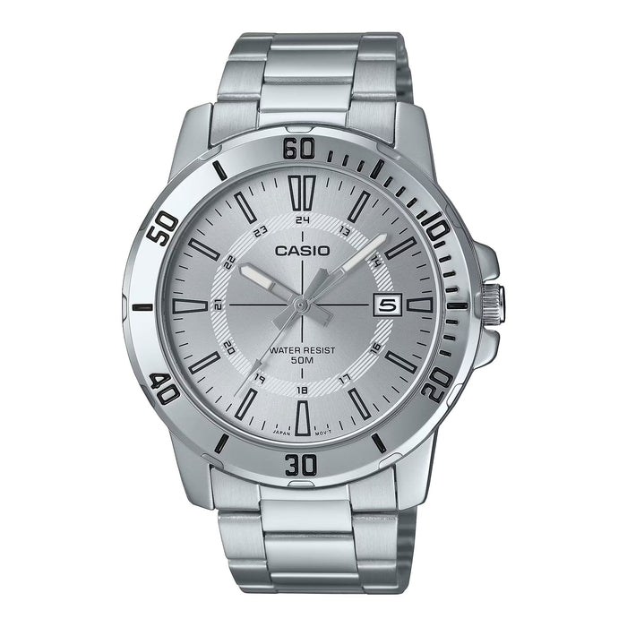 Casio MenÕs Silver Dial Stainless Steel Analog Watch - MTP-VD01D-7CVUDF