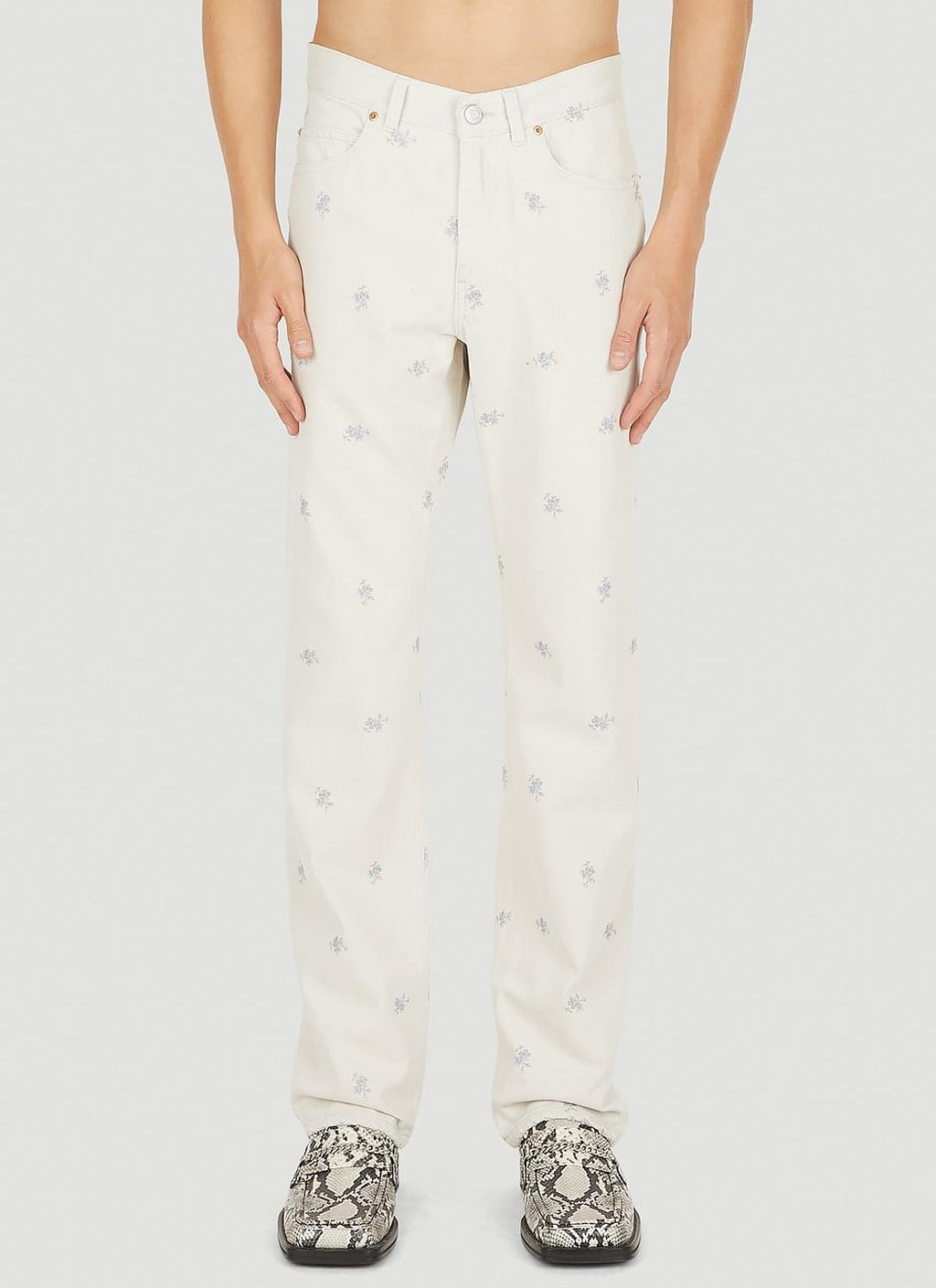 Martine Rose Men Relaxed Floral Print Jeans