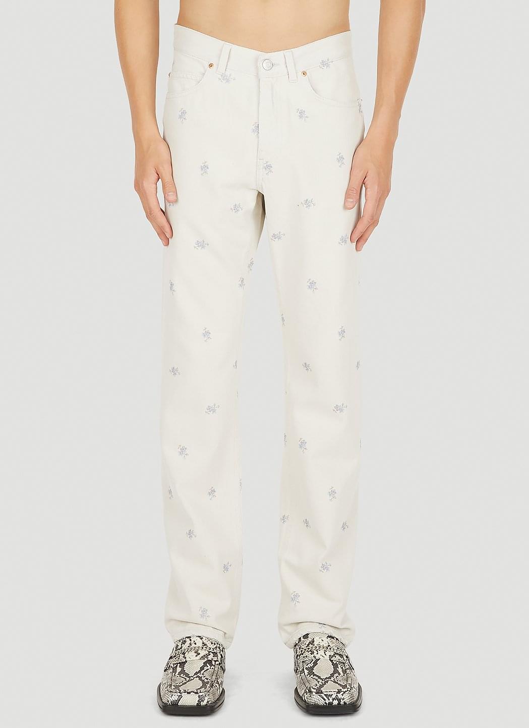 Martine Rose Men Relaxed Floral Print Jeans