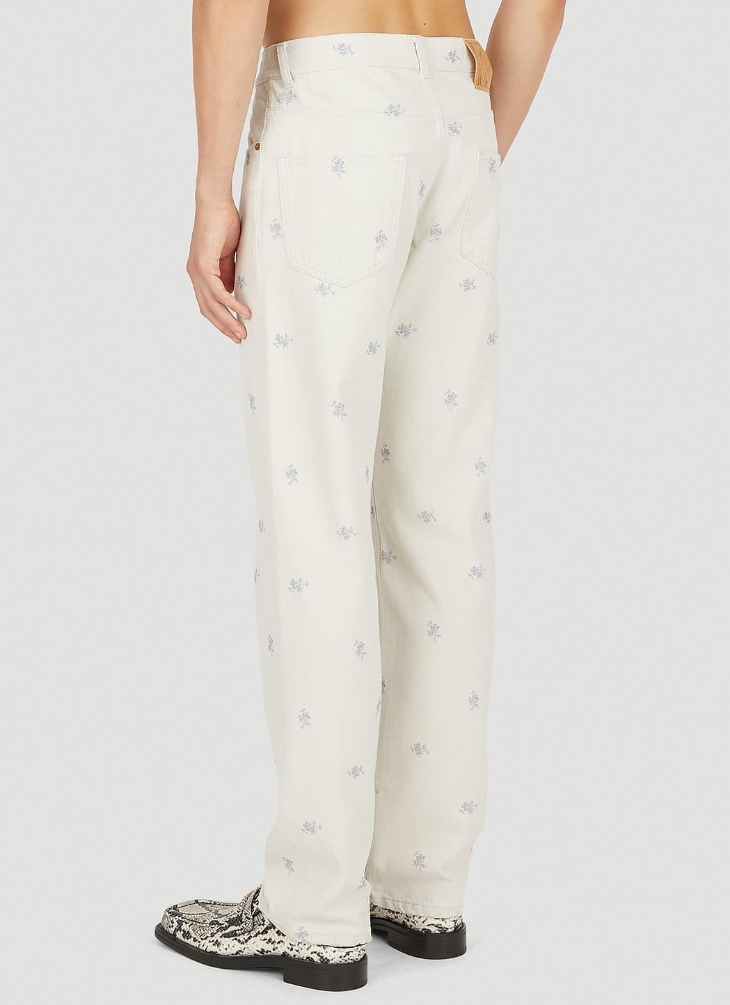 Martine Rose Men Relaxed Floral Print Jeans