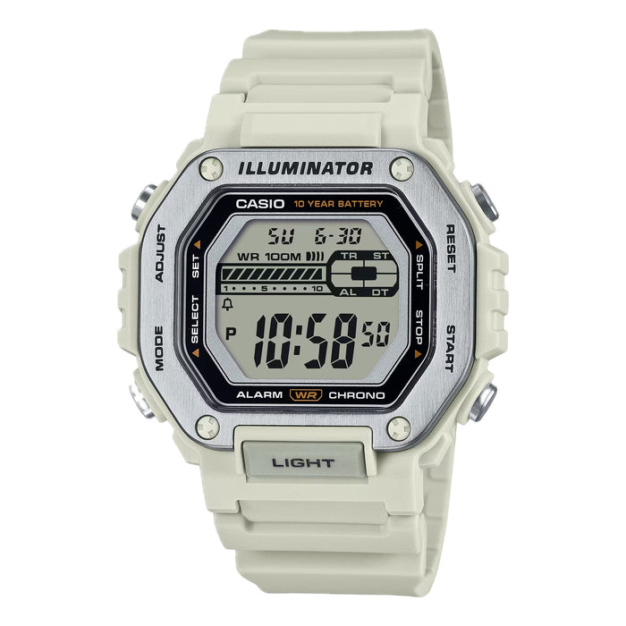 Casio Men's Heavy-Duty Digital Sport Watch with White Band - MWD-110H-8AV