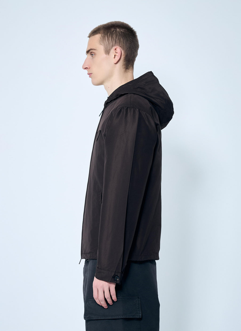 Prada Men Silk Hooded Jacket