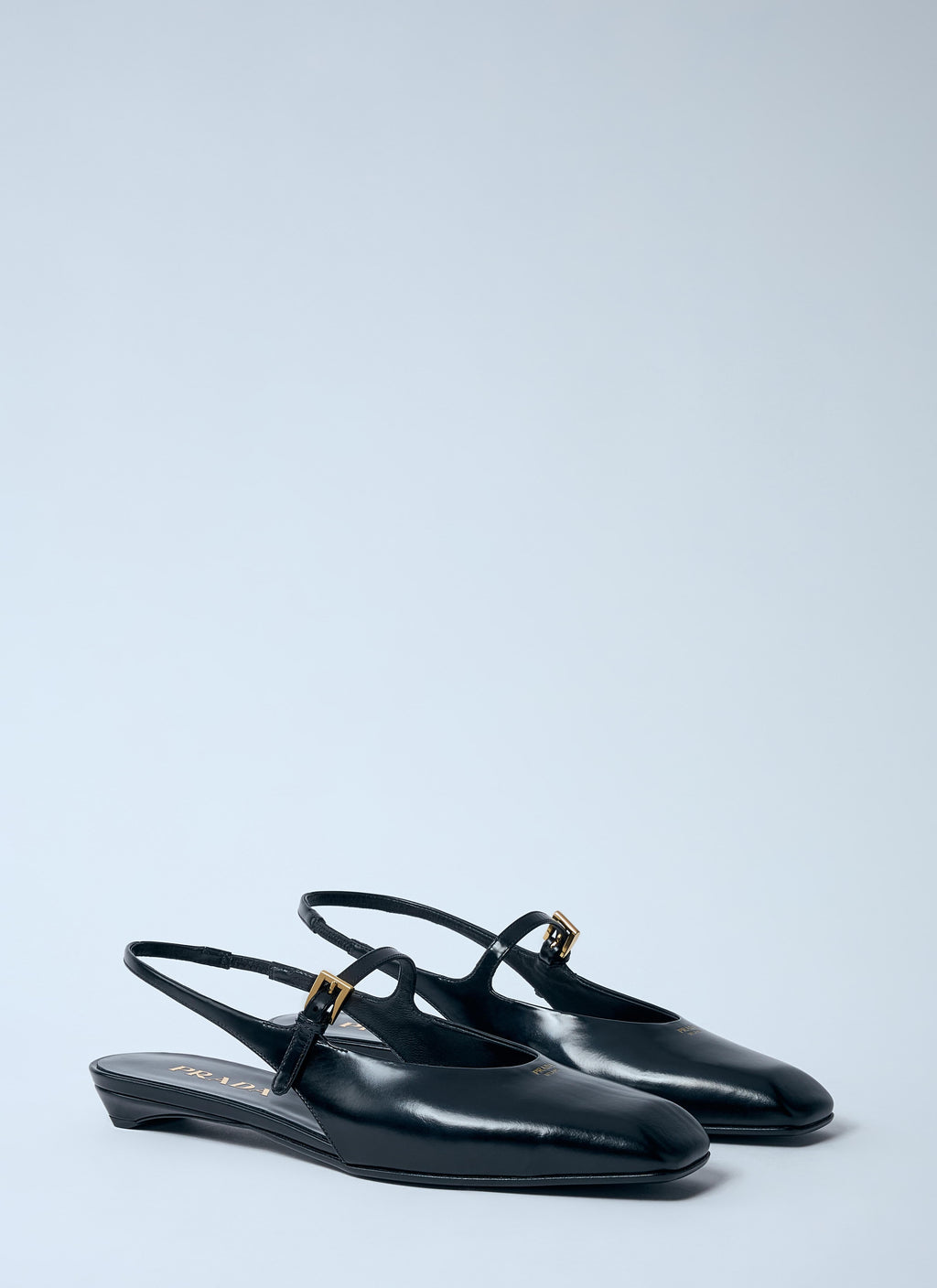 Prada Women Leather Slingback Ballerina Pumps