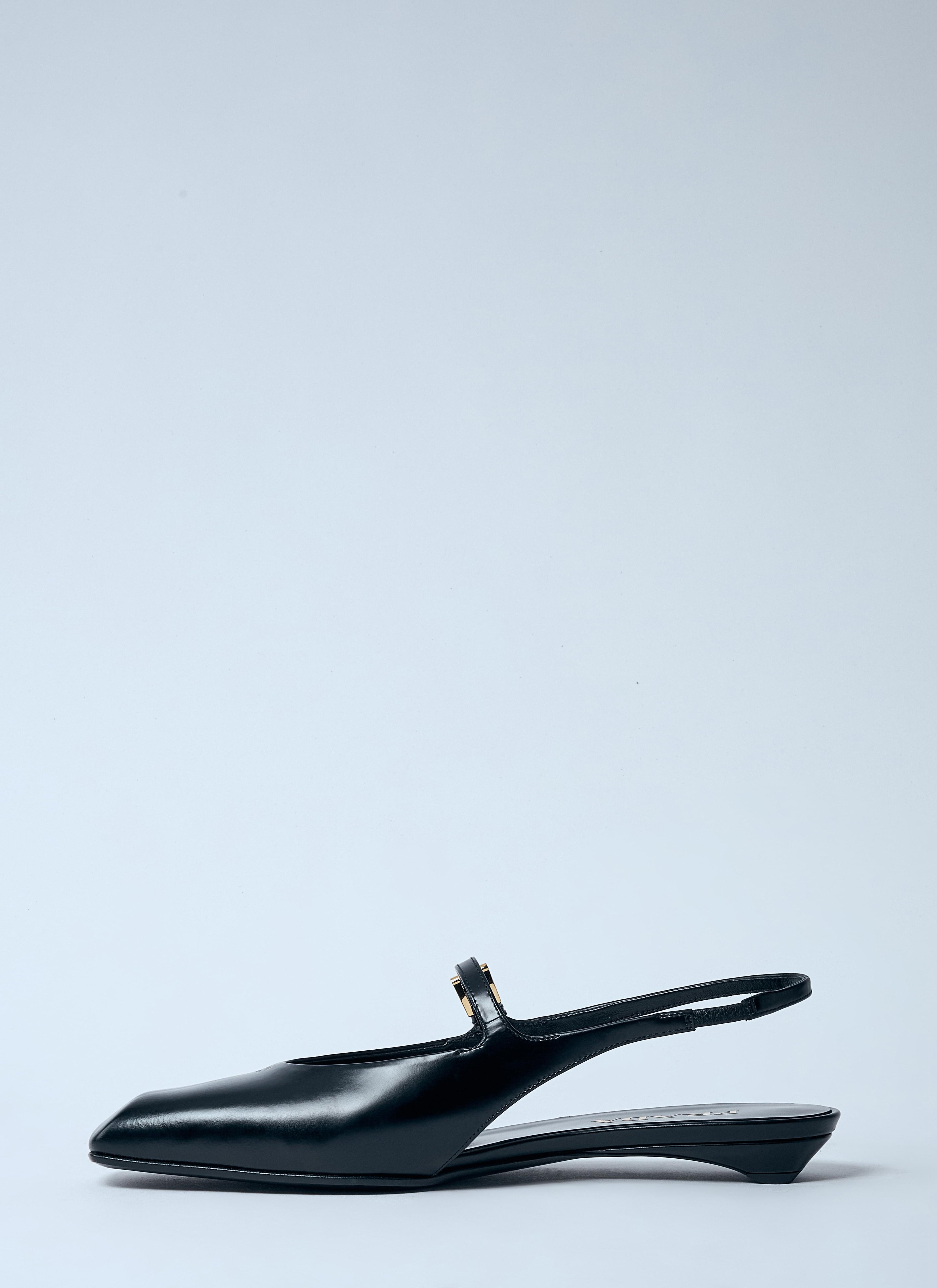 Prada Women Leather Slingback Ballerina Pumps