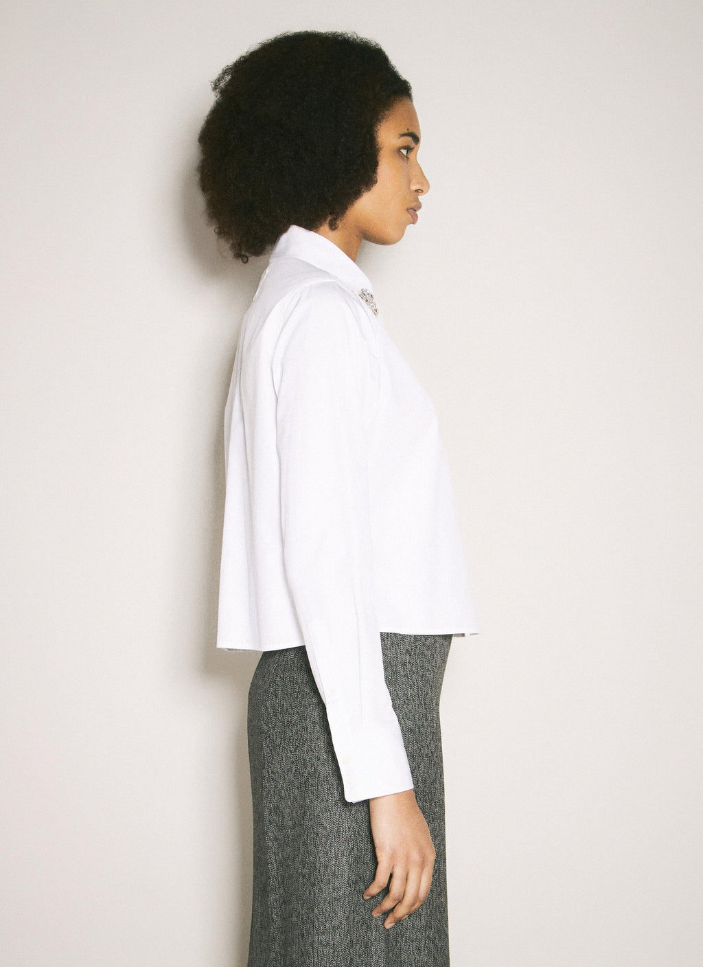 Prada Women Embroidered Poplin Shirt