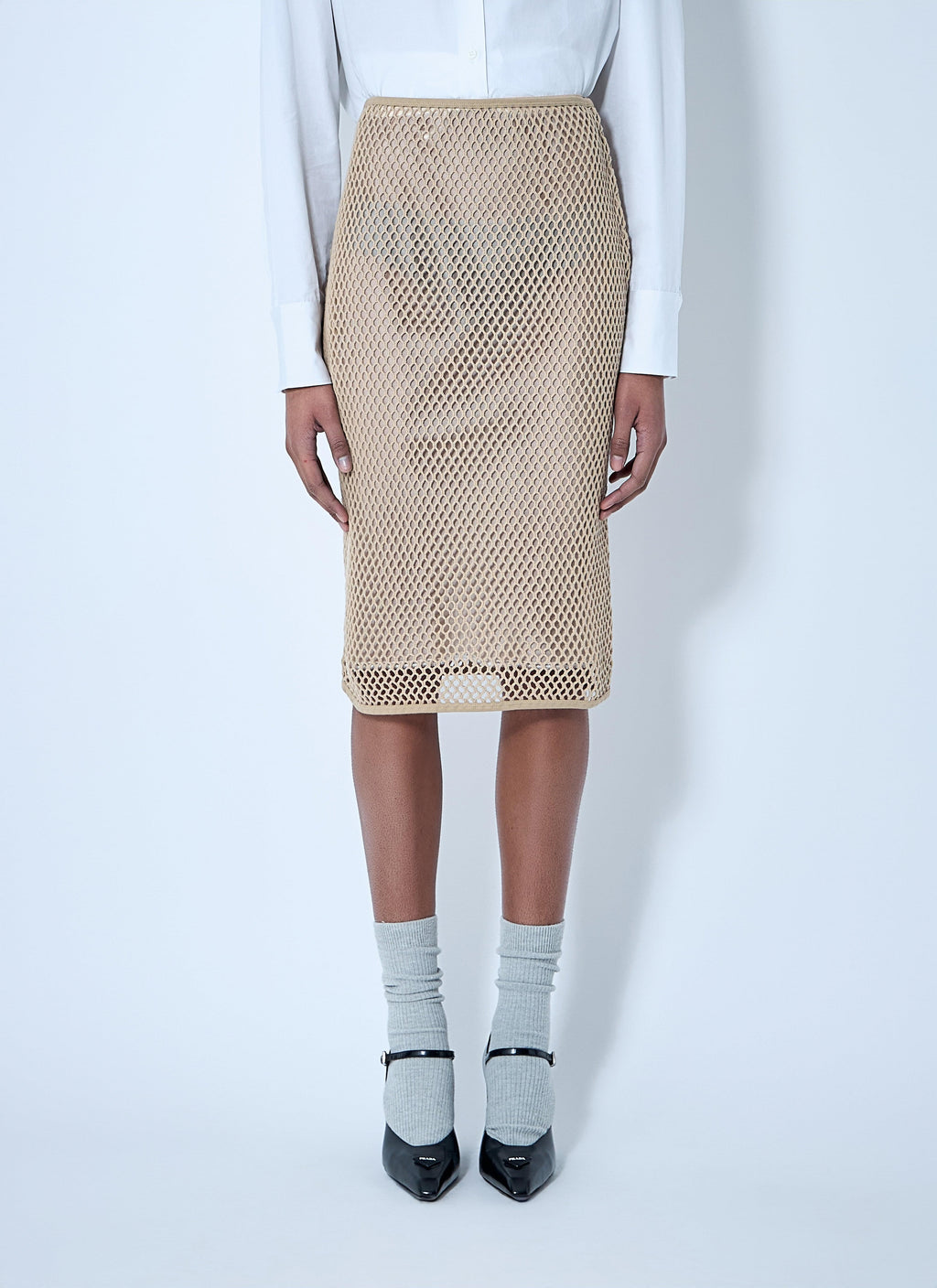 Prada Women Crochet Midi Skirt